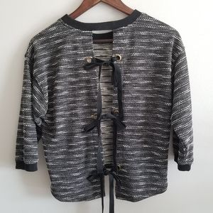 Storia Striped Emo Tie Back Crop Top